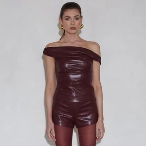 NWT Delfi Jianna Top in Bordeaux Burgundy. maroon
